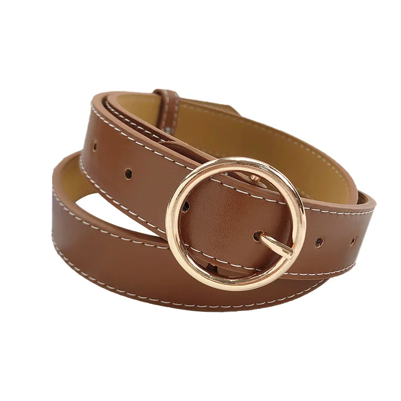 

Youth Female All-Match Belt High Quality Imitation Leather Pin Buckle Women's Belt Ring Buckle Casual Jeans Belt Pu Leather Belt
