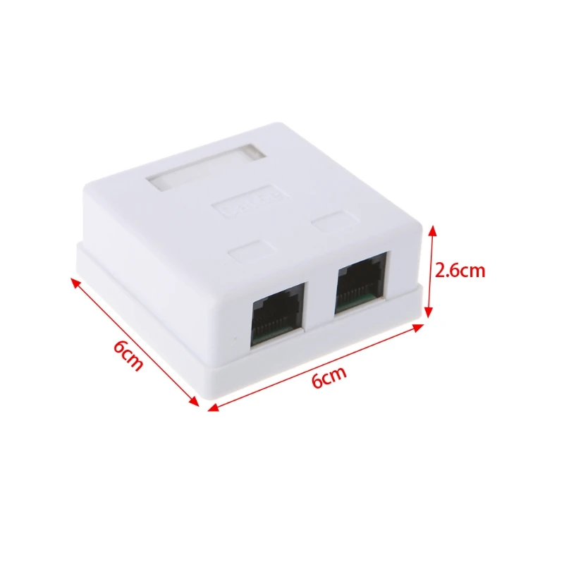 Caja de conexiones RJ45, conector de red CAT5e, caja de Cable de extensión de escritorio de 2 puertos