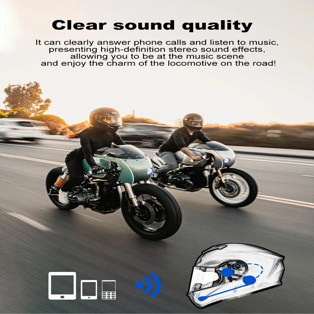 Moto Helmet Headset Bluetooth-compatible5.0 Ultra-thin Motorcycle Earphones Wireless Speaker Headphone Handsfree Call Music Play