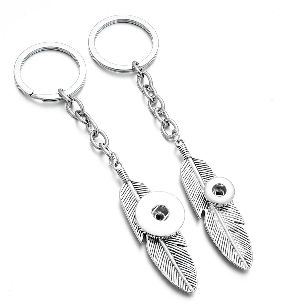 New Snap Jewelry Vintage Butterfly KeyChain Bag Pendant Snap Buttons Key Chains Fit 12mm 18mm Snap Button Keyring for Women