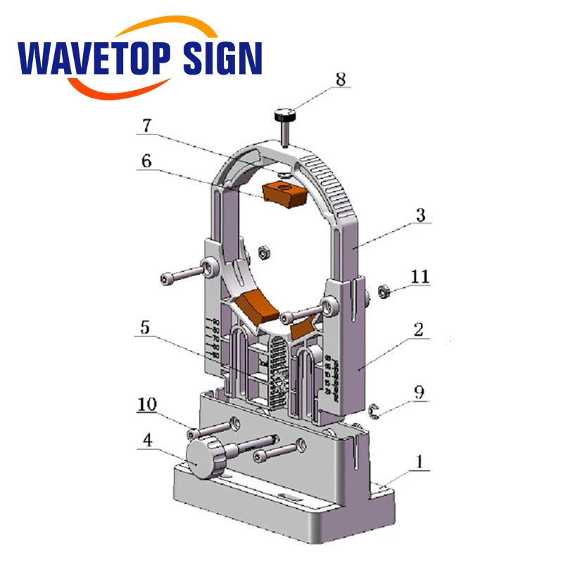 WaveTopSign Co2 حامل أنبوب الليزر دعم جبل البلاستيك المرن قطر 80 مللي متر لآلة القطع والنقش بالليزر 75-180 واط