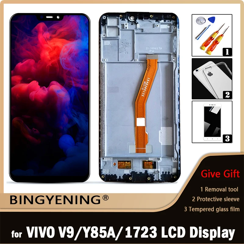 Original For VIVO Y85A/V9 LCD Display Screen Touch Digitizer Assembly For 6.3‘’ VIVO V9 Youth/1723/1726 With Frame Replace