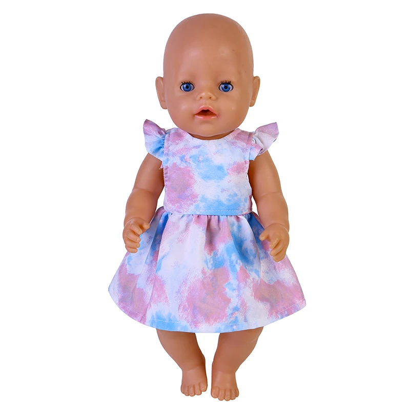 Vestido de muñeca gradiente de Color de 18 pulgadas, falda de tirantes para muñecas Bjd 1/4, Niña Americana, bebé recién nacido, regalo de Festival de cumpleaños, 43cm