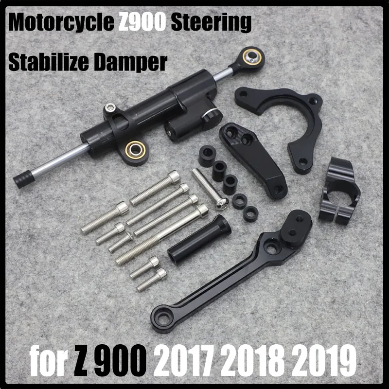 

CNC Aluminum Motorcycles Steering Stabilize Damper Bracket Mount Support Holder Kit Set For Kawasaki Z900 2017-2019