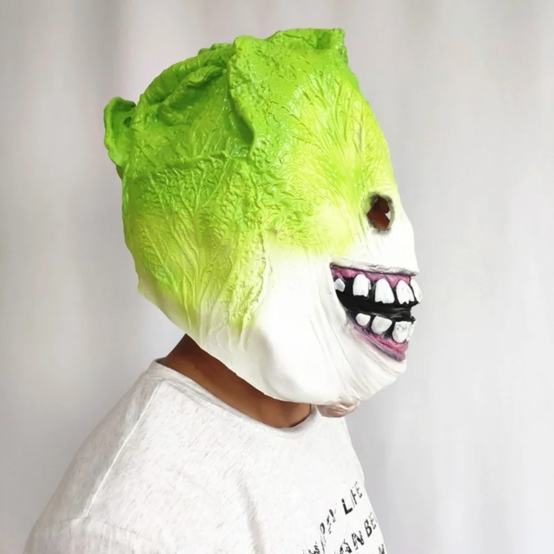 Cabbage Latex Headgear Full Face Cabbage Mask Funny Props Game Party Supplies Masques Halloween Mask Cabbage Plants Role Masks