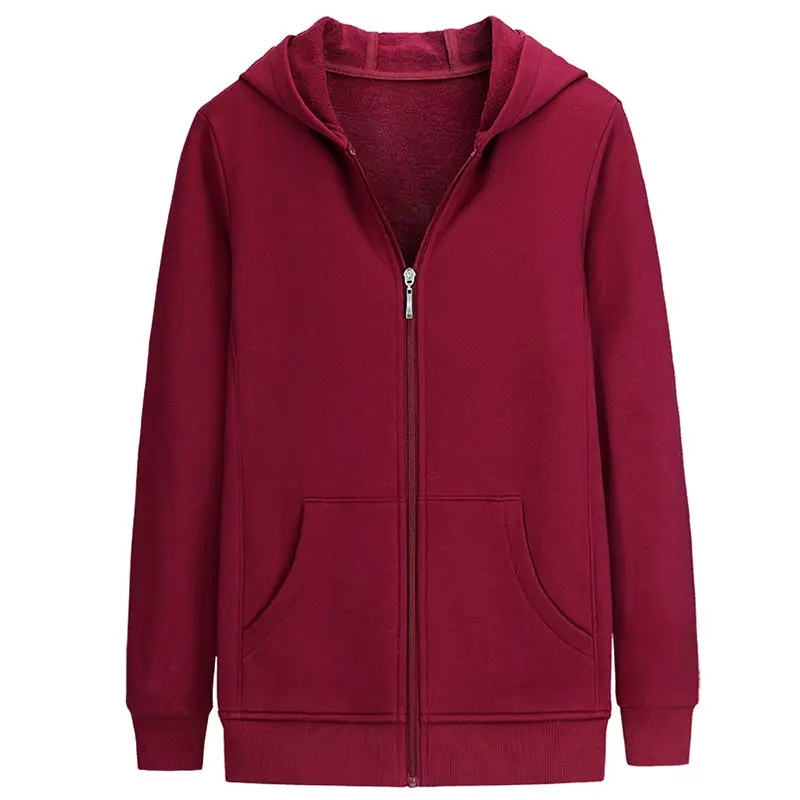 Spring Autumn Commuting Women Hoody Thin Style Lady Sweatshirt Thread Terry Cloth Solid Color Harajuku Black Red Pullover Female