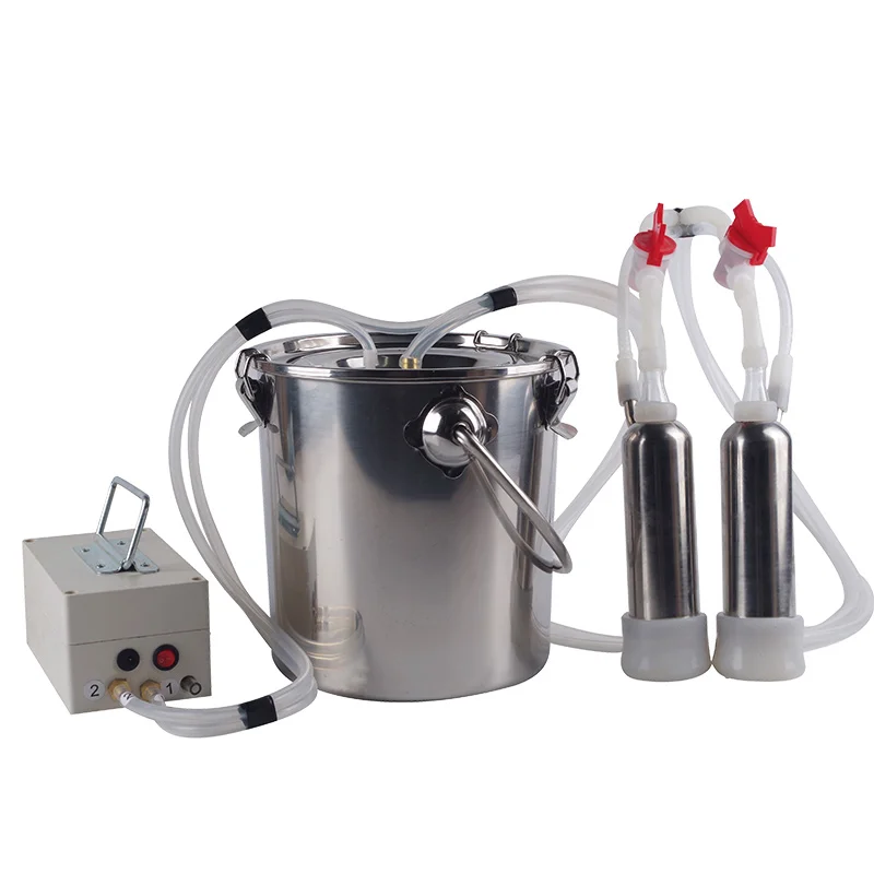 

220V Cow Goat Sheep Milker Electric Milking Machine Stainless Steel Bucket Suction Milker Household Milking Machine