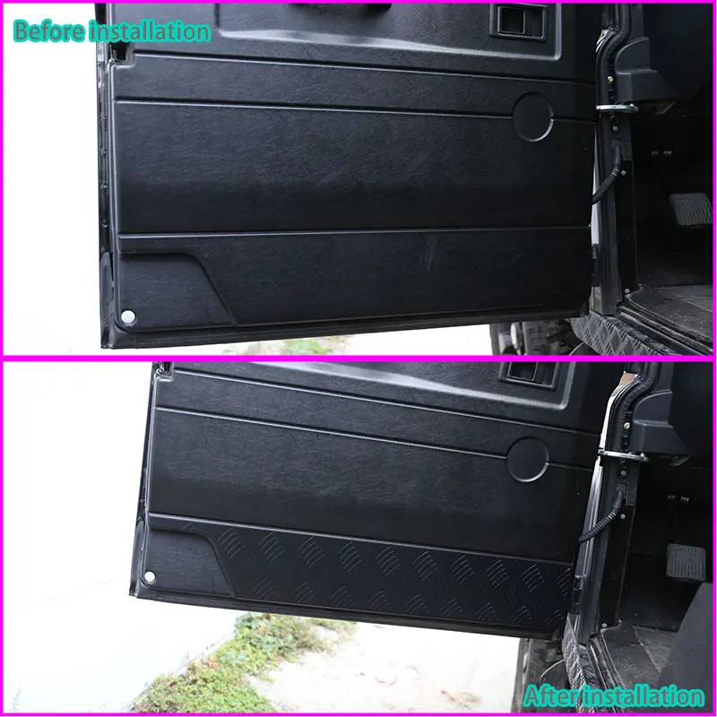 For 2004-2018 Land Rover Defender Auto Inner Door Kick Plate Alloy Black 4-Piece Set Car Protection Accessories