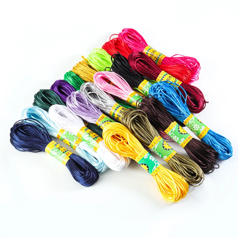 20M 1.5mm Cords String Ropes Many colors Cords For DIY Beaded Necklace Anklet Fashion Jewelry Findings