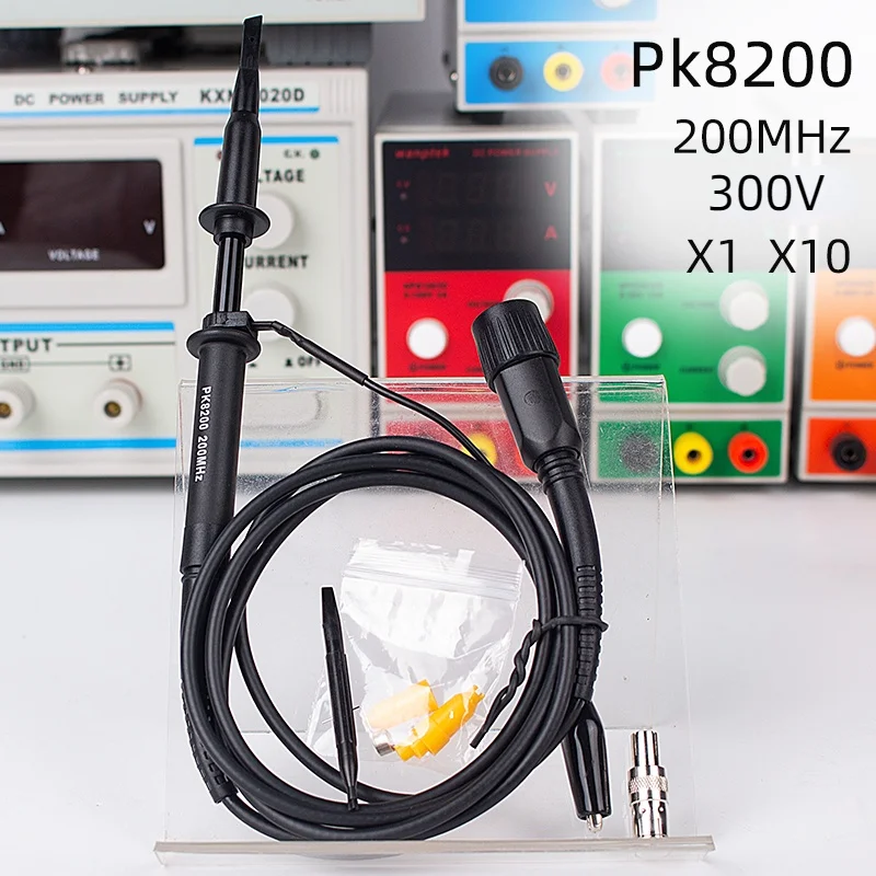 PK8200 sonda oscyloskopowa zestaw akcesoriów współczynnik tłumienia 1X 10X 20MHz 250MHz 600V silikonowe oscyloskop cyfrowy sonda oscyloskopowa