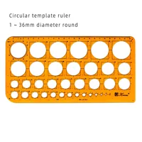 Circular oval ruler durable K Resin drawing design furniture architect template drafting ruler template measuring ruler 3