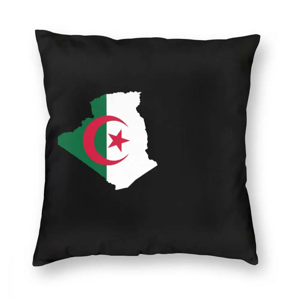 Algeria Map Flag Face Square Pillow Case Polyester Decorative Pillow Casual Cushion Covers