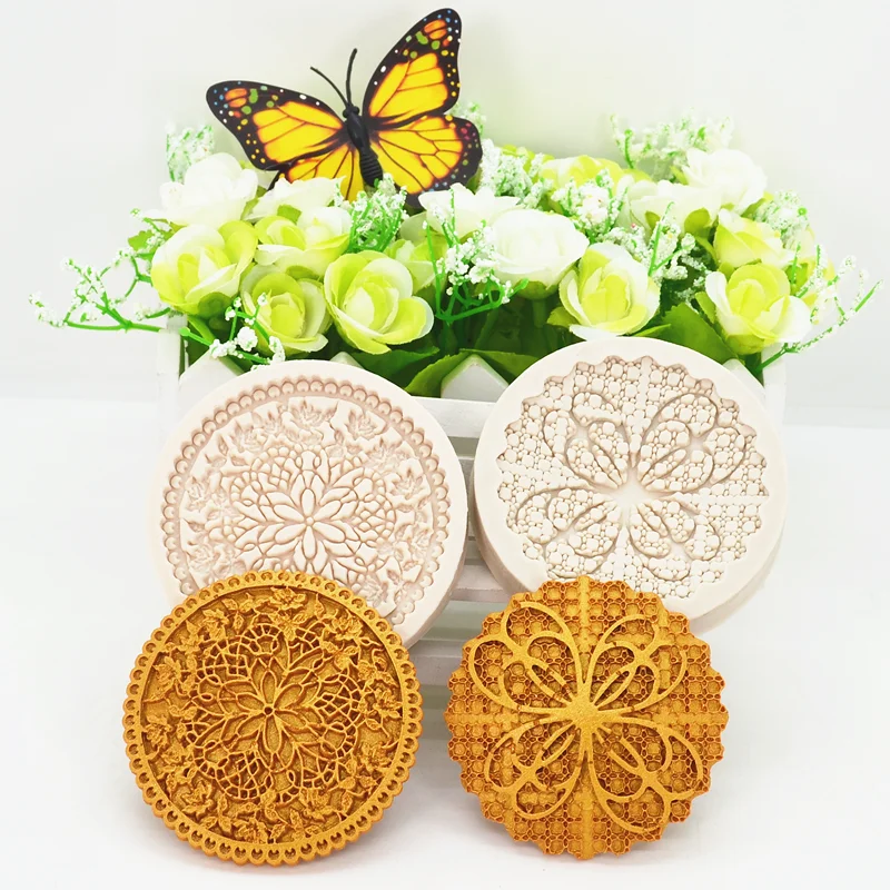 Silicone Mold Flower Resin Kitchen Baking Tool For DIY Cake Pastry Fondant Moulds Dessert Chocolate Lace Decoration Supplies