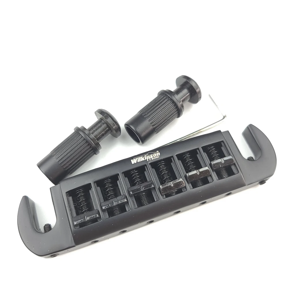 Wilkinson-WOGT3 Tailpiece Bridge para LP guitarra elétrica, Chrome Silver, ajustável Wraparound
