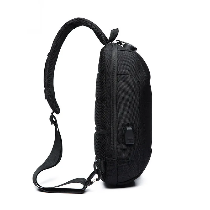 Bolso de pecho antirrobo con usb para hombre, bolsa de hombro informal, bolsa de mensajero impermeable, bolsa de viaje de corta distancia, novedad de 2020