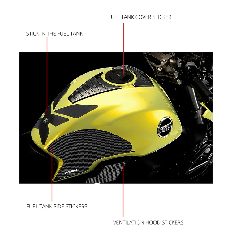 Ретро мотоцикл топливный бак Стикеры s 5D эпоксидной Стикеры крышка топливного бака стойкая к механическим повреждениям протектор Стикеры для KIDEN KD150-G1
