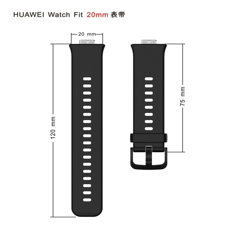Rubber Strap for -Huawei Watch Fit Smart Wristband Bracelet Accessories Band
