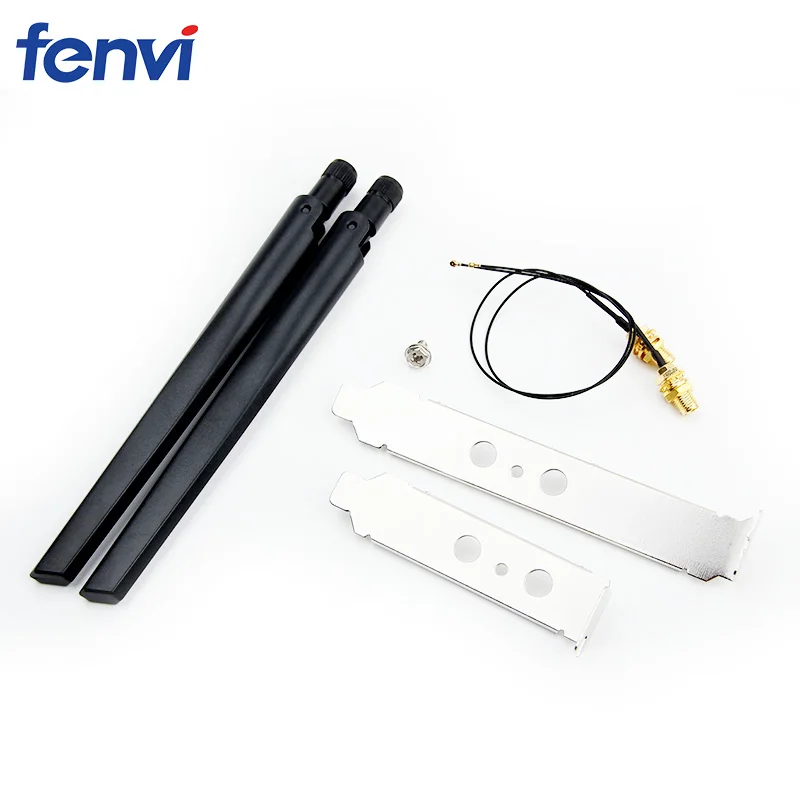 2x10dbi Dual Band M.2 Ipex Mhf4 20Cm 30Cm Kabel Naar RP-SMA Wifiantenneset Voor Intel Be200 Ax210 9260 Ngff Kaart