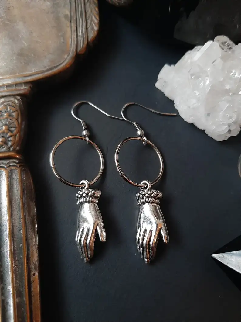 New Design Victorian Style Hand Earrings Witchy, Alternative, Gothic, Minimalism, Witch, Gothic