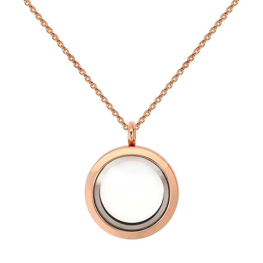 1pcs 30mm Chains Necklace Pendant Charms Stainless Steel Diy Jewelry Necklace For Women Gift Glass Floating Locket