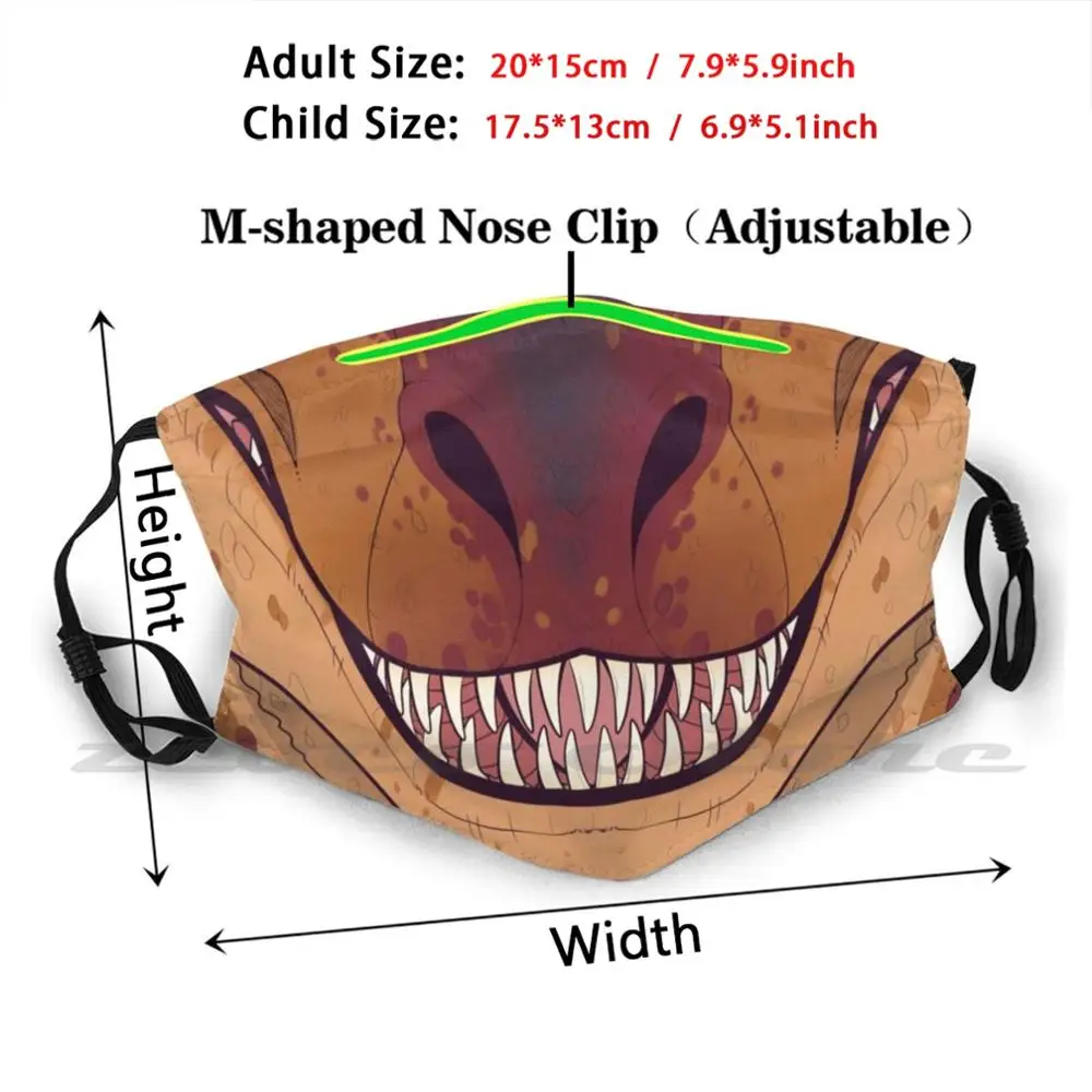 Film Raptor Dapat Dicuci Tren Disesuaikan Pm2.5 Masker Penyaring Film Raptor Skala Dinosaurus Dinosaurus Velociraptor