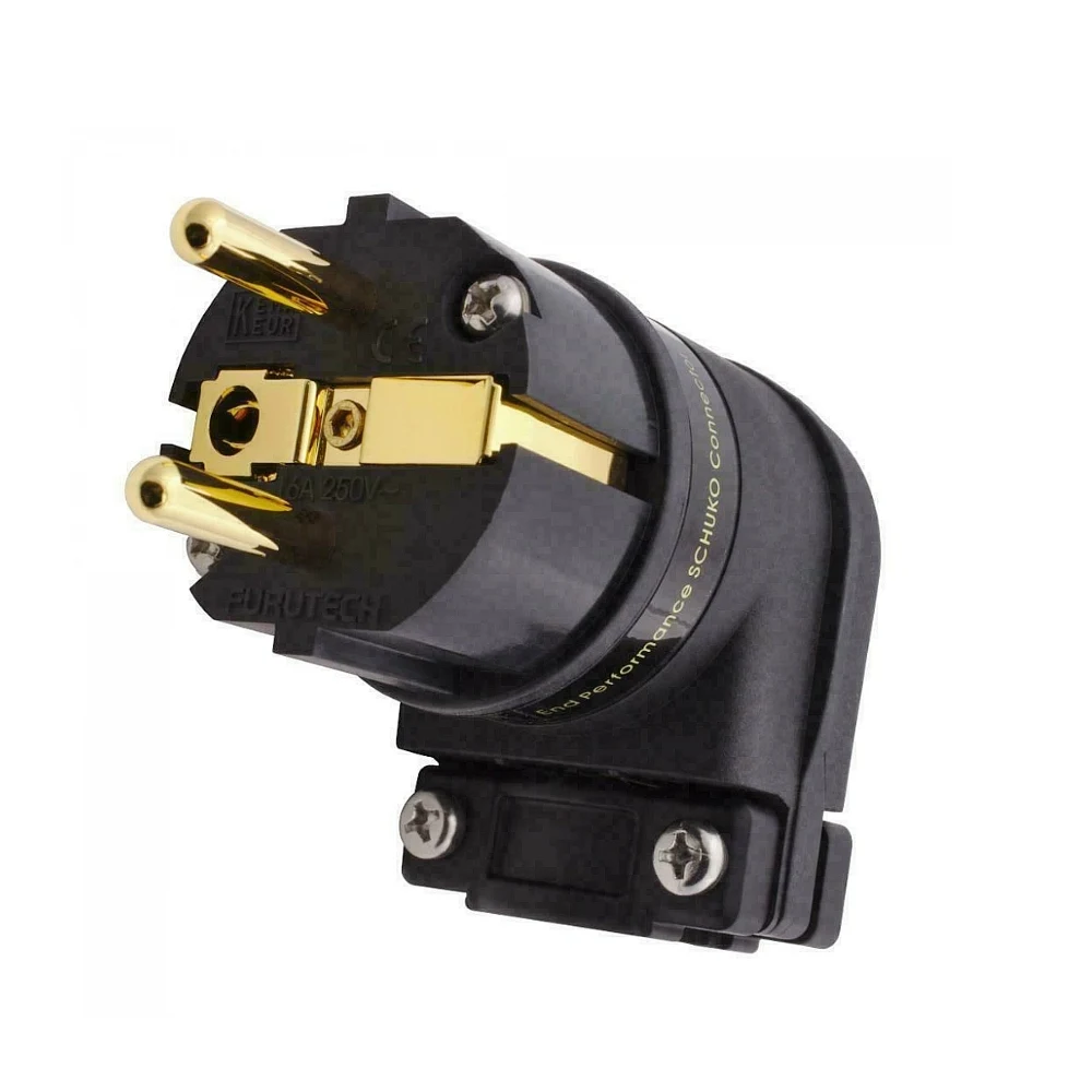 

Furutech FI-E12L (R) FI-12ML (G) Rhodium 24K gold Schuko Connector Angled Schuko Plug