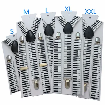 الكبار الاطفال البيانو طباعة الحمالات 3 كليب على Y-الظهر الأقواس مرونة قابل للتعديل الرجال امرأة الفتيان الفتيات الأقواس للحزب هدية الزفاف