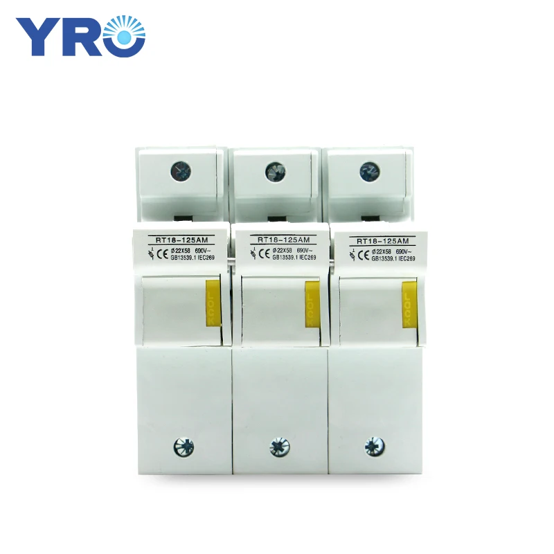 AC 1PC 3P Fuse Base 690V With LED light Matching Fuse 22x58MM R017 only Fuse Base RT18-125AM