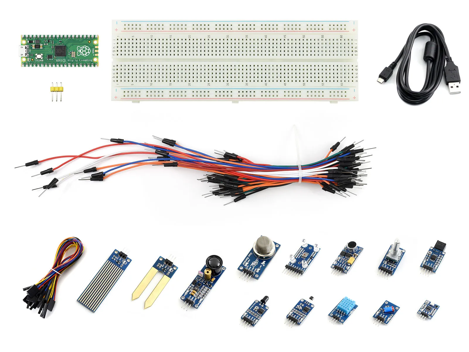 

Raspberry-Pi-Pico-Sensor-Kit, A Low-Cost, High-Performance Microcontroller Board With Flexible Digital Interfaces