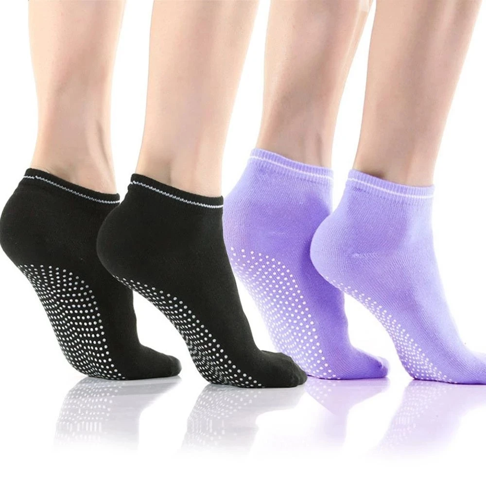 1 Pair Cotton Women Yoga Socks Ladies Anti Slip Silicone Gym Pilates Ballet Socks Fitness Sport Dance Sock Breathable Elasticity