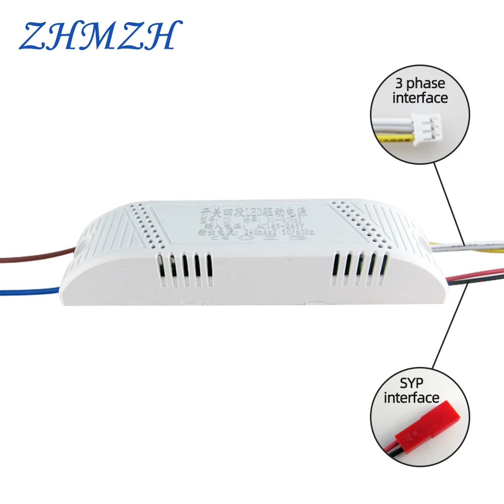 AC220V LED Driver LED lampa sufitowa trzystopniowy zasilacz ściemniania transformator oświetleniowy 2 wyjścia 230mA prąd stały