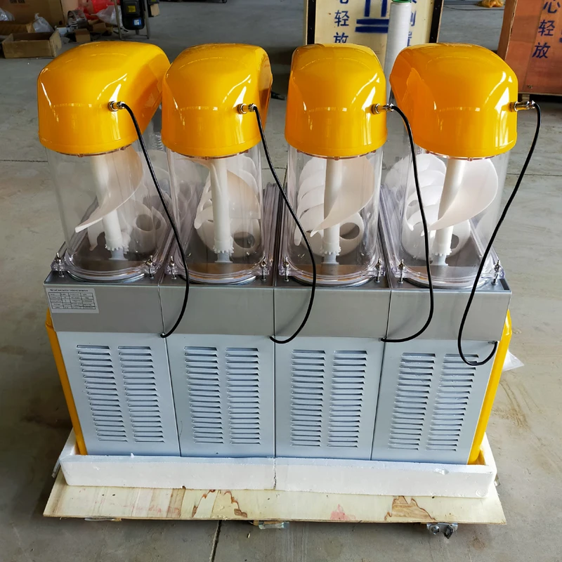 Snow Melting Machine 220V Electric Four Cylind Slush Machine Cold Drink Maker Smoothies Making Sand Ice Machine 1500W