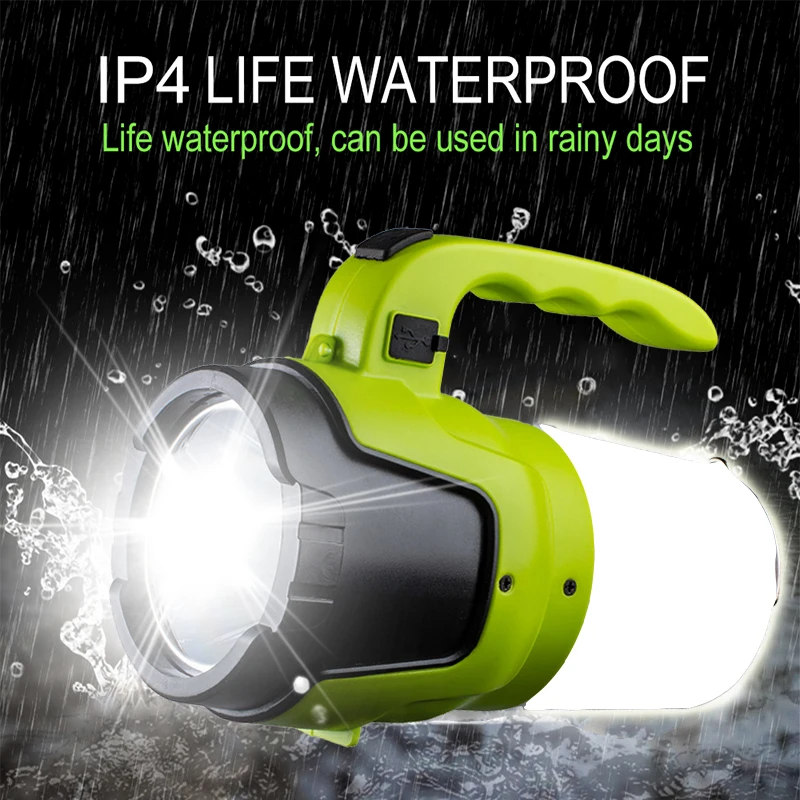 High Power 200W Portable Work Light Waterproof Work Lamp USB Rechargeable Camping Light Built-in Battery Flashlight Torch