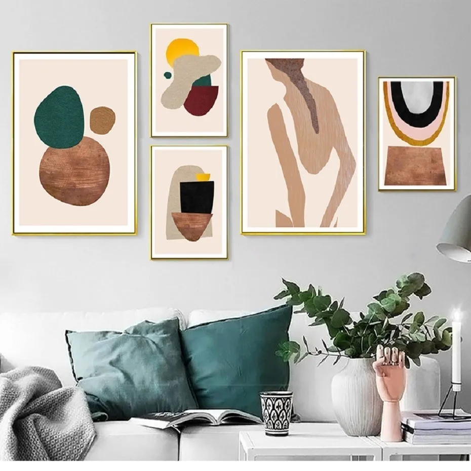 Abstract Scandinavia Posters Prints Geometric Canvas Painting Wall Art Pictures for Living Room Home Interior Design
