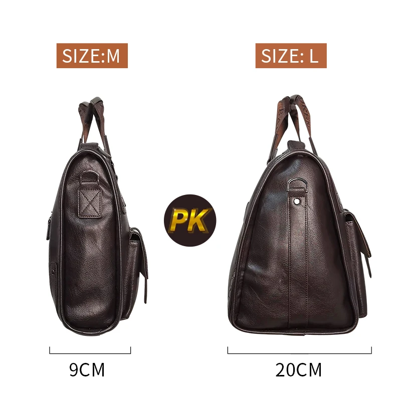 2022 Men Vintage Shoulder Bag Leather Black Briefcase Business Handbag Messenger Bags Male Men\'s Large Laptop Travel Bags