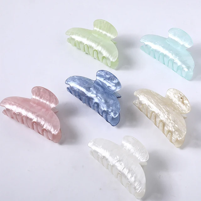 Vintage spinki do włosów dla dziewczynek Claw Clip New Marble Textured Barrette Crab Spinki do włosów dla kobiet Akrylowe spinki do włosów Akcesoria do włosów