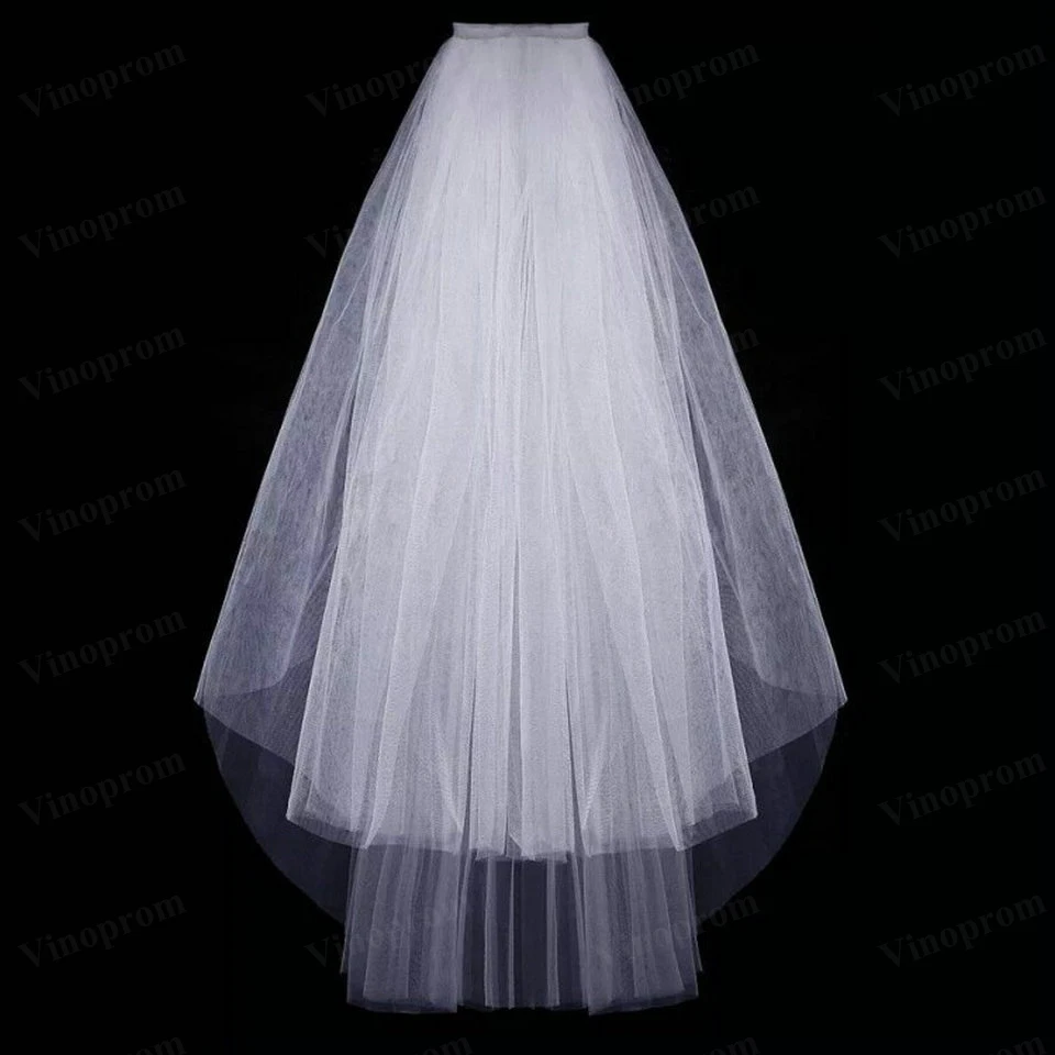 Top Dijual Pendek Bridal Pernikahan Kerudung Dua Lapisan 75 Cm Sisir Putih Ivory Kerudung untuk Pesta Pernikahan Tulle Kerudung