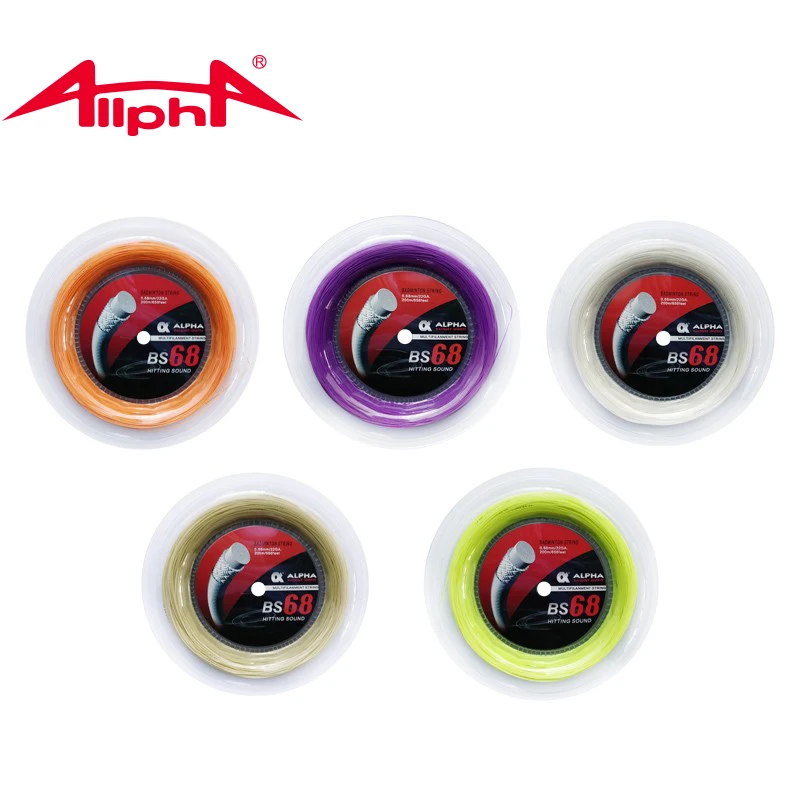 Alpha Badminton Racket String 200m Reels Control Comprehensive Performance High Pounds Durability Hitting Ball Net 34Pounds BS68