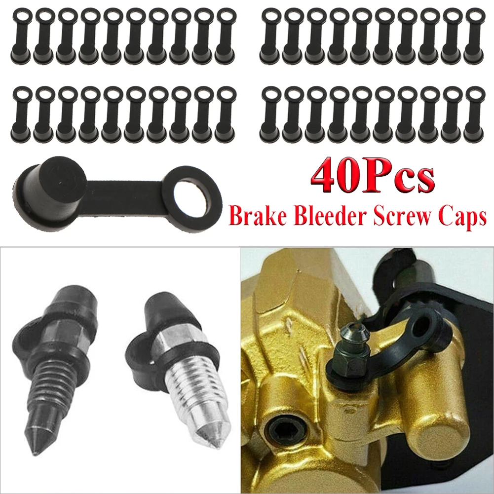 40PCS/set Motorcycle Dust Cap Bleed Nipple Brake Screw Caps Brake Caliper Cover Motorcycle Valve Rubber Dust Cap CarZerk Fitting