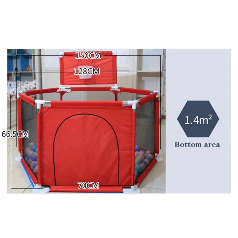 Corralito de bebé para niños, valla de seguridad portátil, barreras para piscina de bolas, aro de baloncesto para interiores