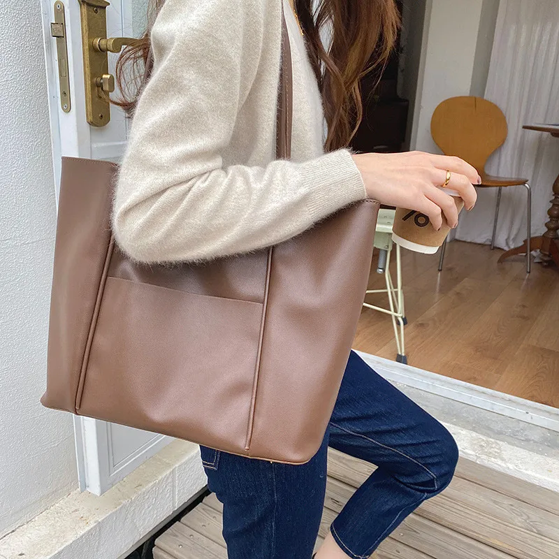 Casual Big Women totes designerskie damskie torby na ramię miękka torba kompozytowa ze skóry pu torebki damskie i torebki o dużej pojemności Czarny