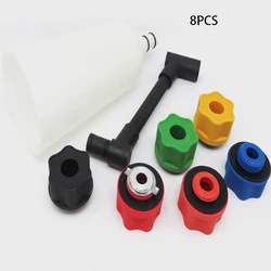 8 pcs engine oil funnel set universal anti-overflow oil filter tool kit filling system automatic repair plastic filling