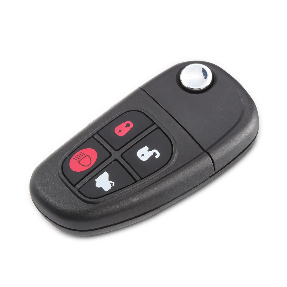 WhatsKey-Remplacement de clé à distance de voiture pliable, lame non coupée, type X, type S, XJ, XJR, 4 boutons, puce 4D60, 315 MHz, 433MHz, FO21