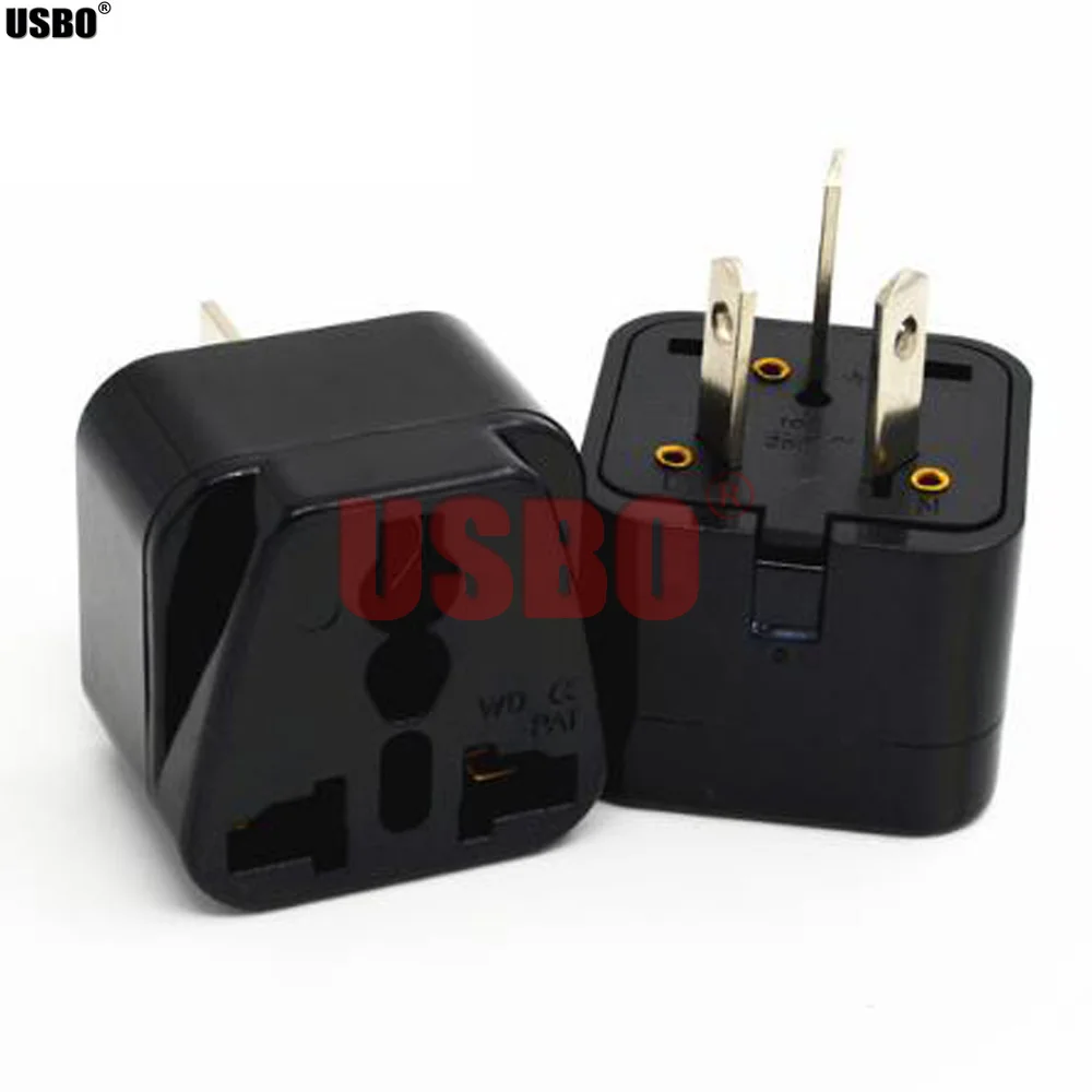 Black white Copper 10A 250V AU UK US EU Russia to AU Australia New Zealand 3 Pin travel adapter plug socket convertor Type-D