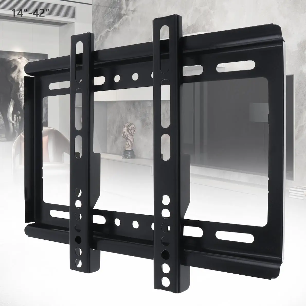 Universal 20KG TV Wall Mount Bracket Flat Panel TV Frame Mounts with Gradienter for 14 - 42 Inch LCD LED Monitor Flat Panel