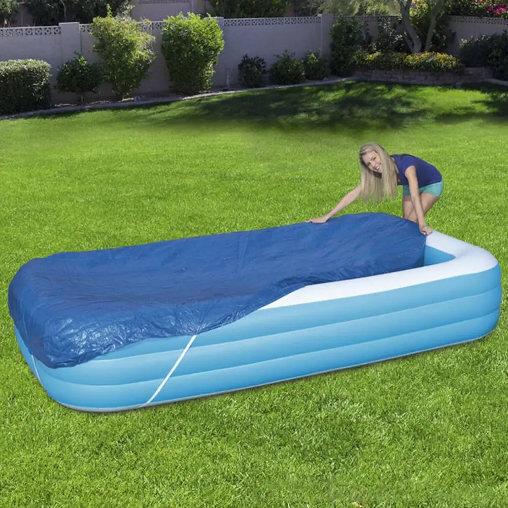 Swimming Pool Thicken Cover Suitable Square Swimming Pools Waterproof Rainproof Dust Cover Tarpaulin With Wear-resistant Rope