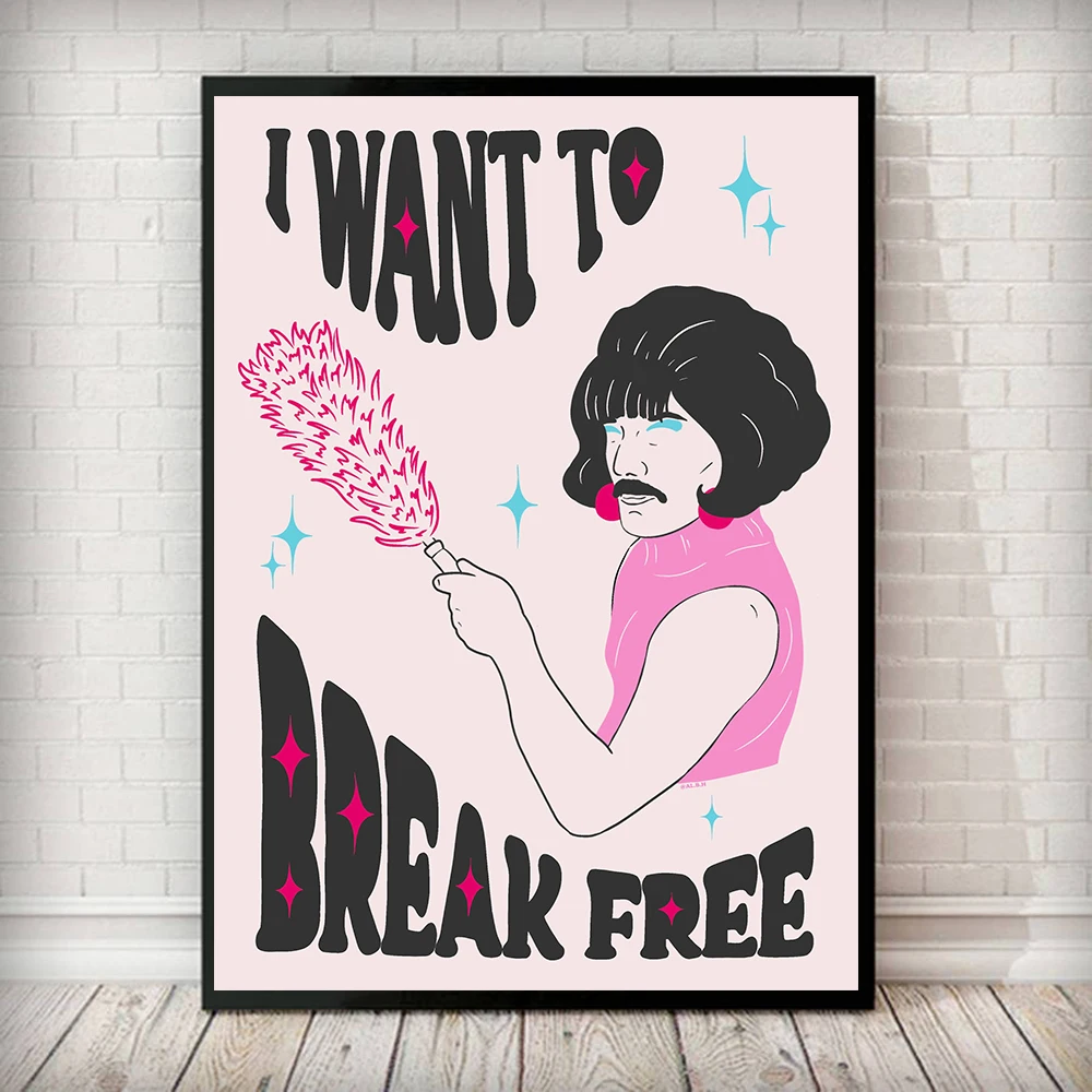 Freddie Mercury I Want To Break Free Art Print Queen Music Album Poster Rock Music Star Prints Nordic Living Room Home Decor