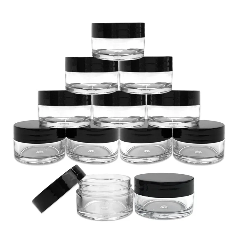 10pcs 2g/3g/5g/10g/15g/20g Empty Plastic Clear Cosmetic Jars Makeup Container Lotion Bottle Vials Face Cream Sample Pots Gel Box