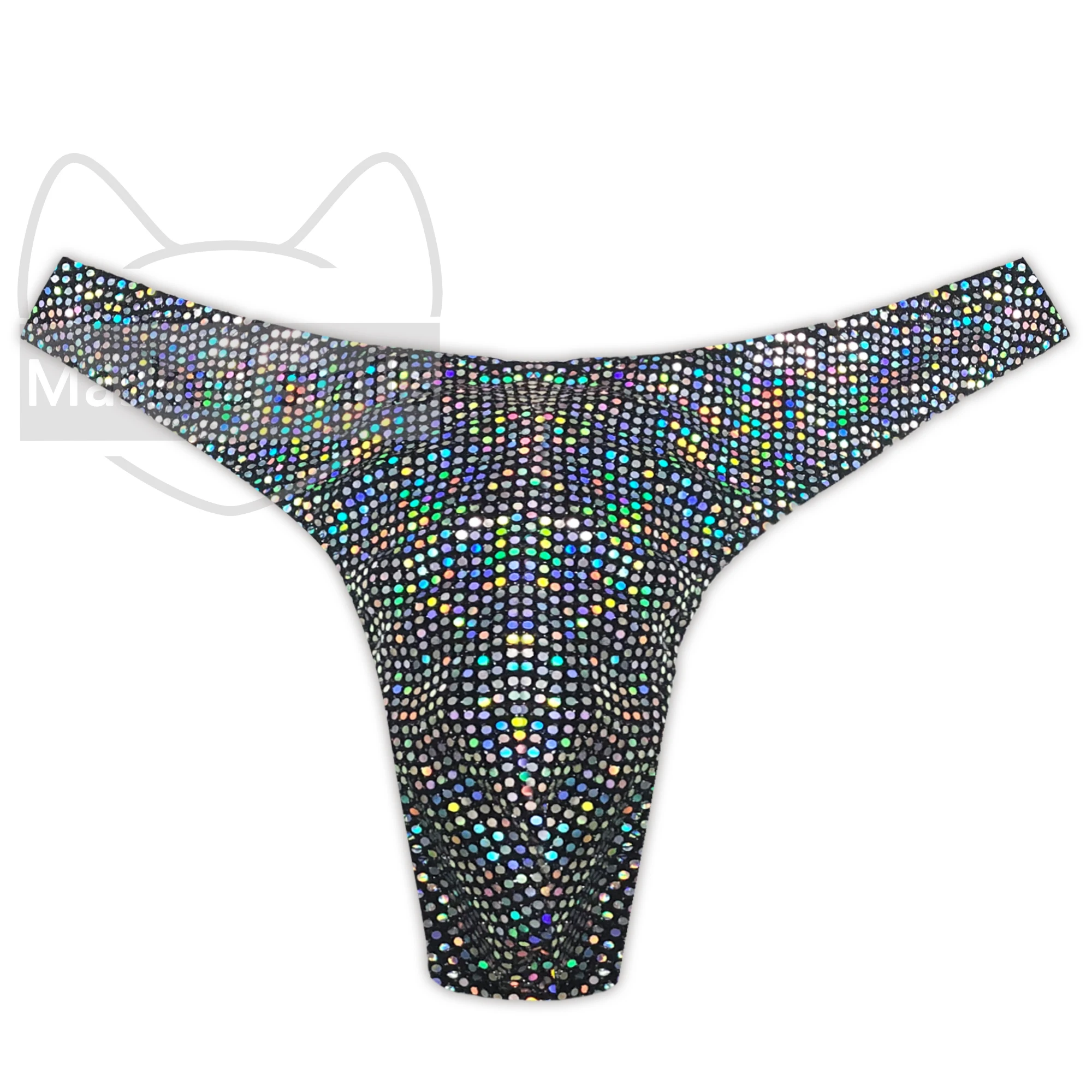Masked staffs  Men's shiny oversized T-shirt sexy solid bikini high score sexy bikini pants shiny pearlescent pants