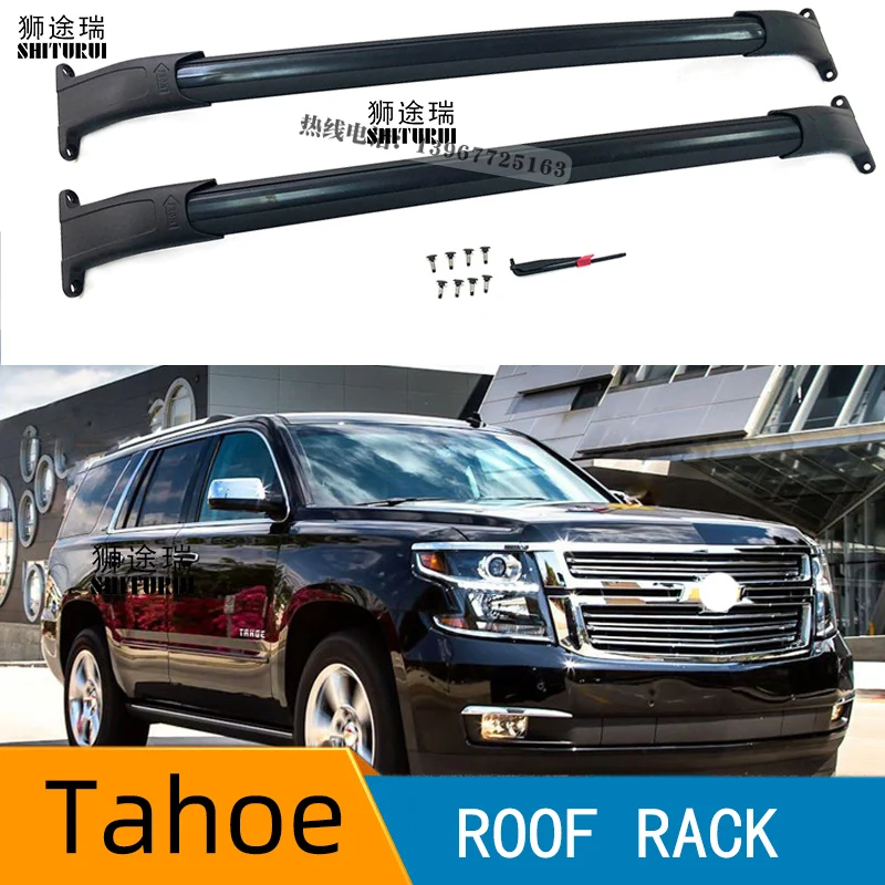 

Roof Rack Cross Bars 2015-2018 FOR GMC Yukon XL Chev.rolet Tahoe Suburban Cad.illac Escalade ESV Black